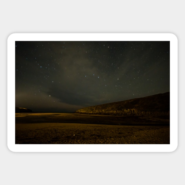 Porthcothan Beach Night Sky Sticker by RichardGibb